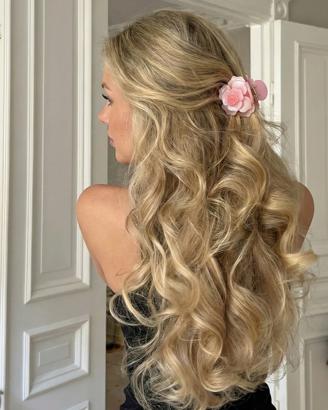 Elle Acetat-Haarspange – Rosa