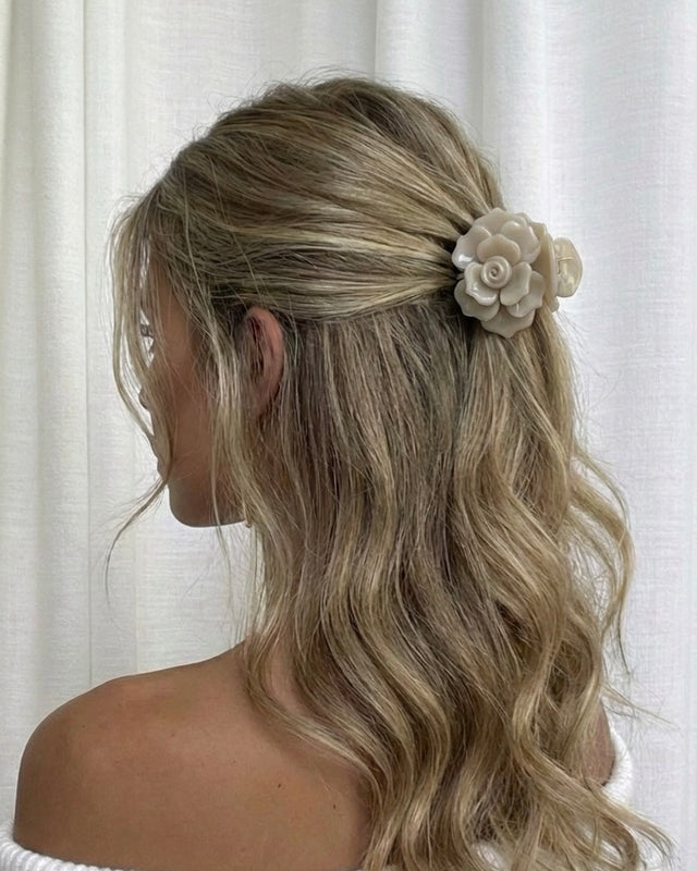 Elle Acetat-Haarspange – Ivory Sparkle