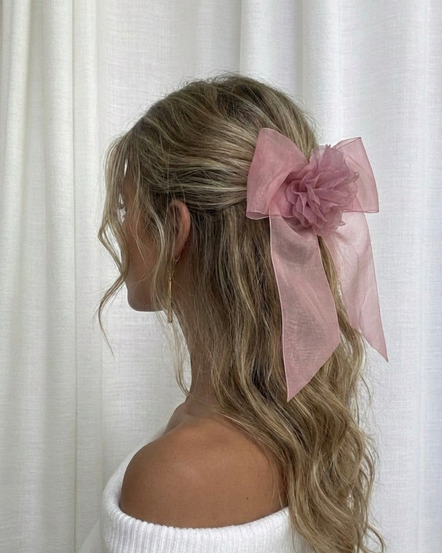 Rosie Organzaschleife Kurz - Altrosa 