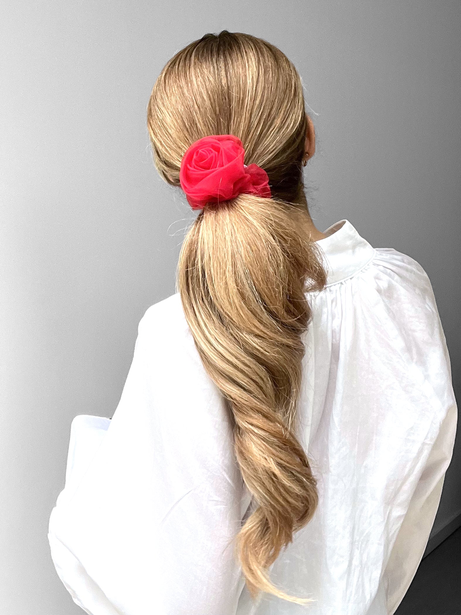 Scarlet Organza Scrunchie by LIEBAE